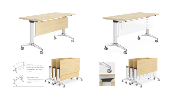 簡約簡易長條形可移動鋼架折疊會議桌培訓桌課桌