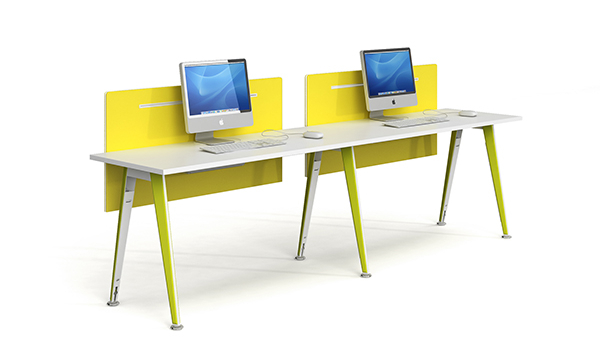 現代時尚簡約開放式雙人組合屏風辦公桌隔斷工作卡位